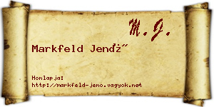Markfeld Jenő névjegykártya